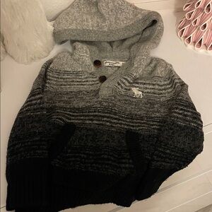 Abercrombie Kids Gray and Black Hooded Sweater